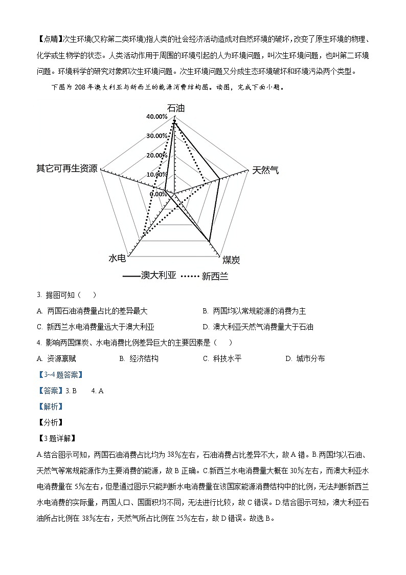 山东省滕州市2021-2022学年高二下学期期中地理试题含解析第2页