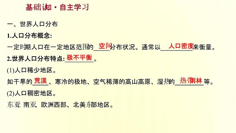 浙江专用湘教版高中地理必修2第一章人口与地理环境第一节人口分布课件第3页