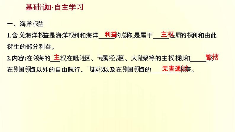 浙江专用湘教版高中地理必修2第四章区域发展战略第三节海洋权益与我国海洋发展战略课件03