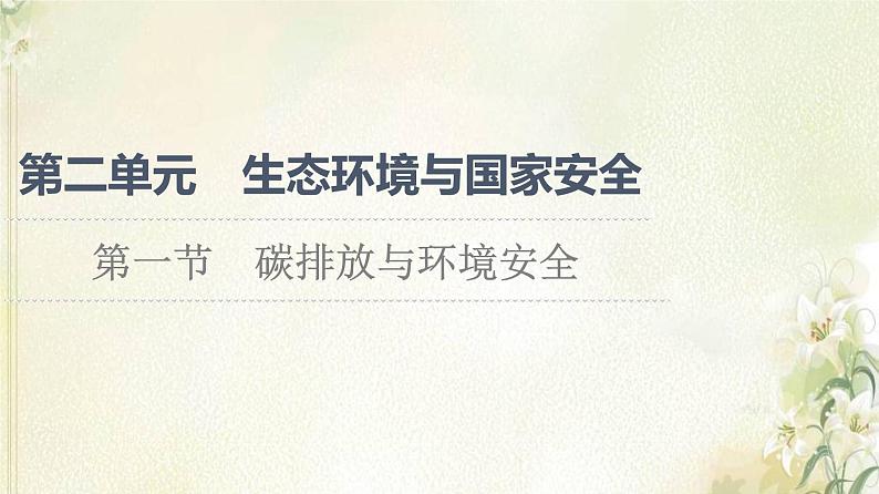 鲁教版高中地理选择性必修3第2单元生态环境与国家安全第1节碳排放与环境安全课件01