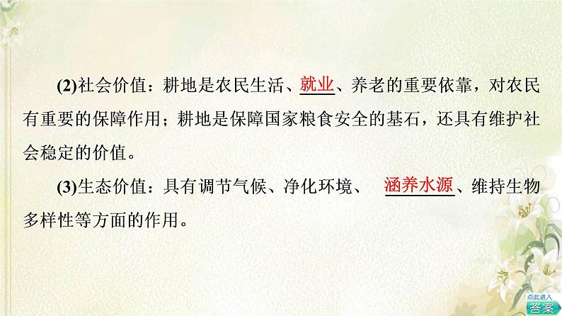 鲁教版高中地理选择性必修3第1单元自然资源与国家安全第3节耕地与粮食安全课件08