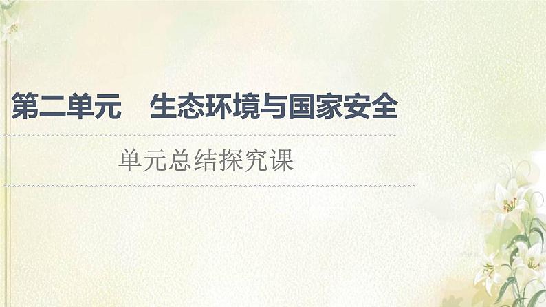 鲁教版高中地理选择性必修3第2单元生态环境与国家安全单元总结探究课课件01