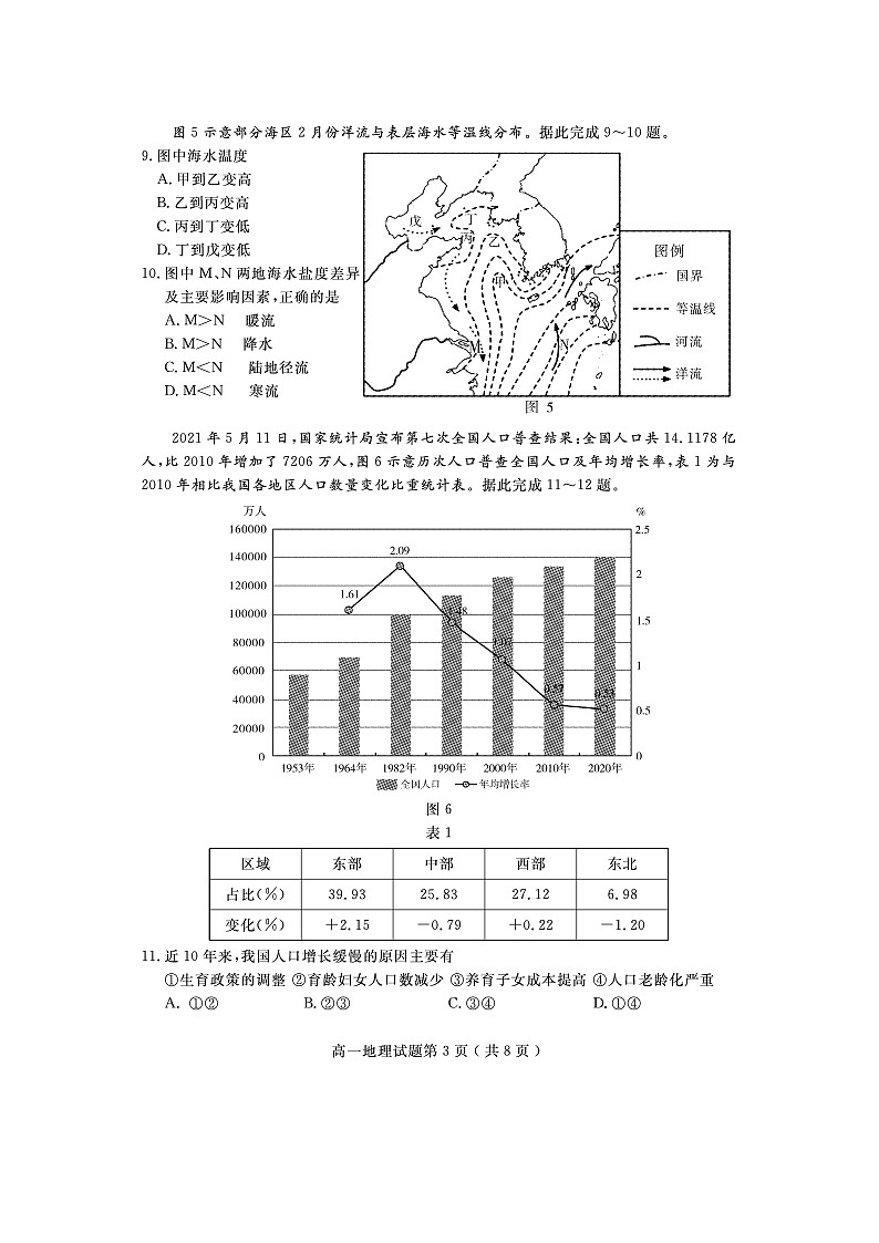 2021济宁度高一下学期期末考试试题地理图片版含答案03