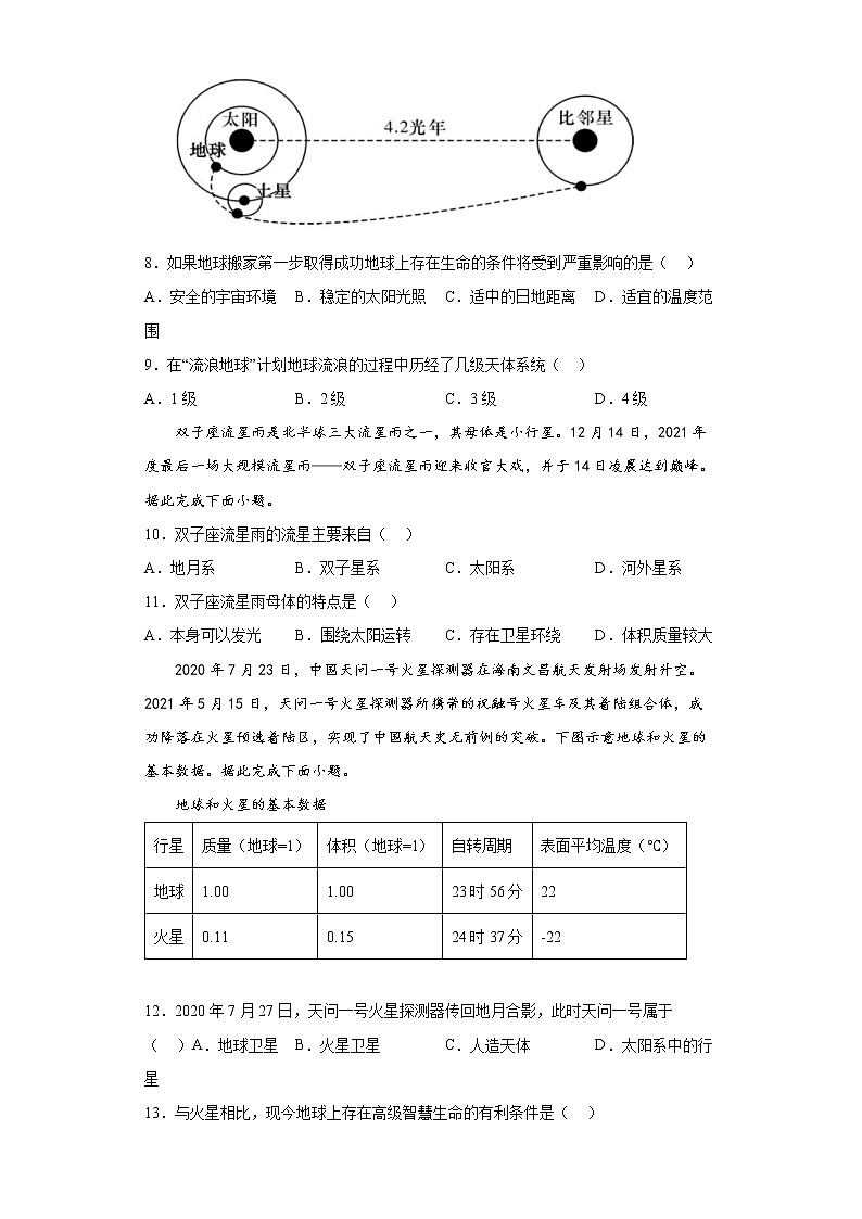 人教版地球的宇宙环境习题第3页