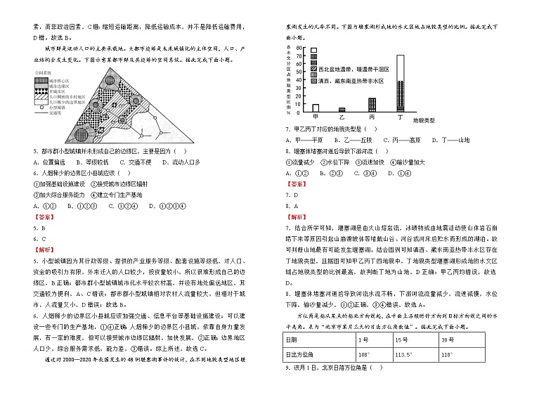 地理（新高考）2022届高考考前冲刺卷（二）教师版第2页