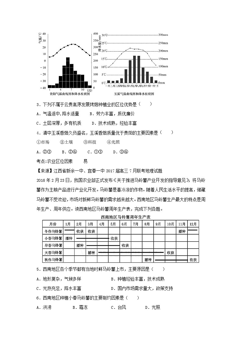 2022年高考地理二轮复习专题十农业地域的形成与发展练习含解析第2页