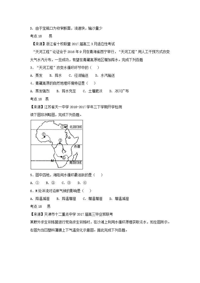 2022年高考地理二轮复习专题五地球上的水体练习含解析第2页