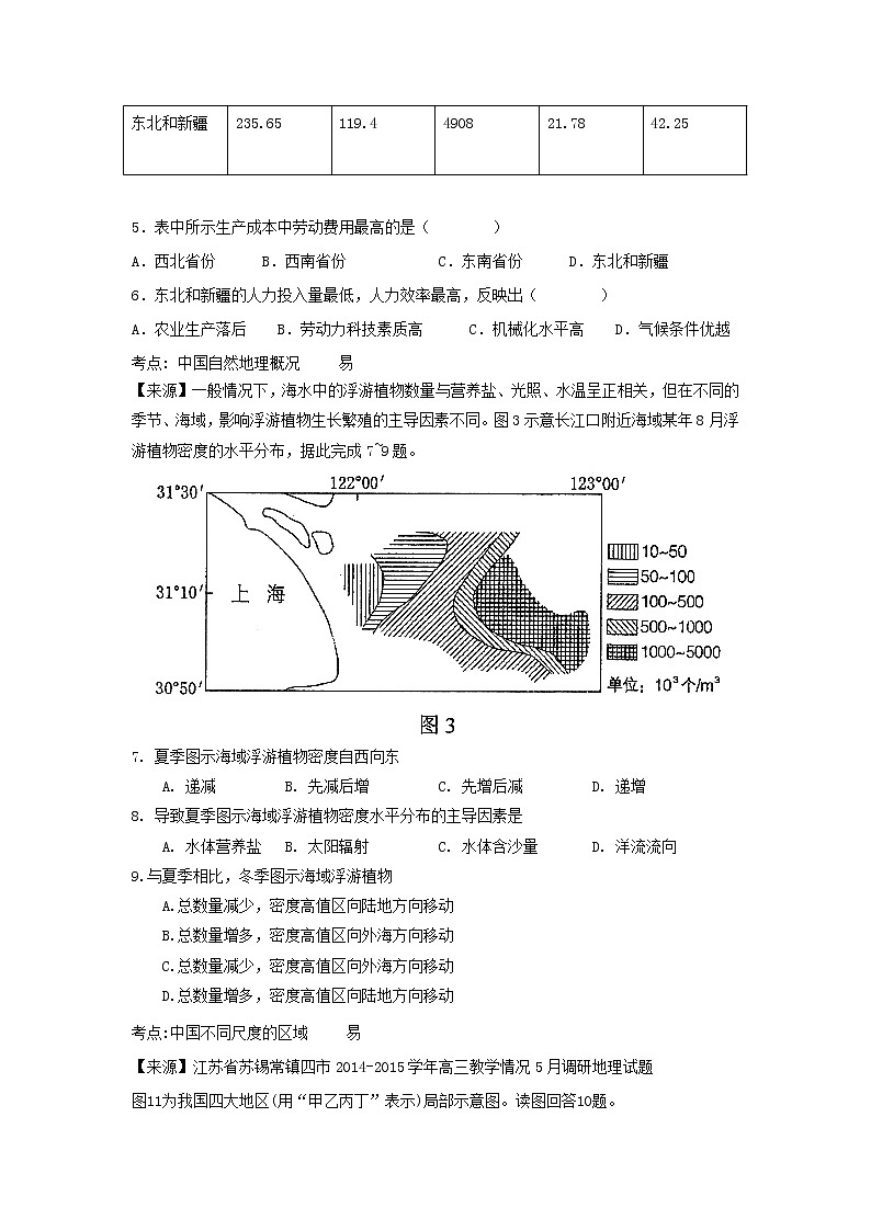 2022年高考地理二轮复习专题十七中国地理练习含解析03