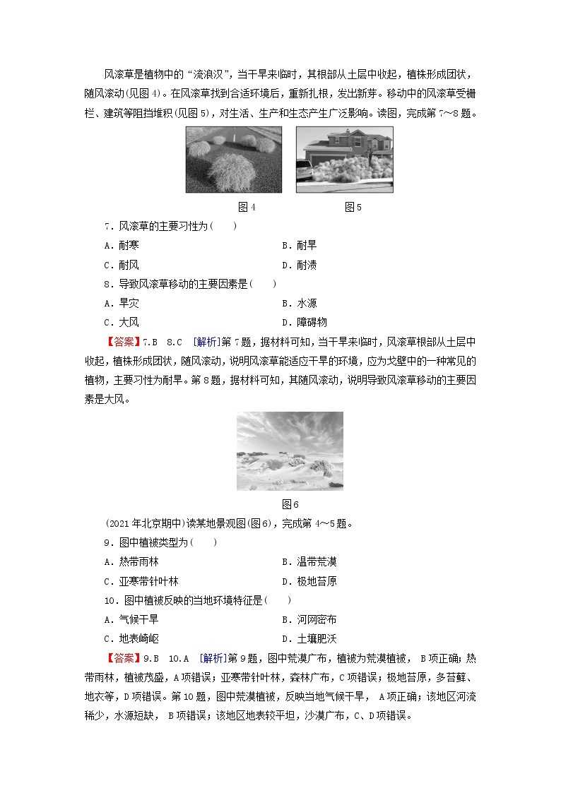 湘教版必修第一册高中地理第5章地球上的植被与土壤综合检测卷含解析03