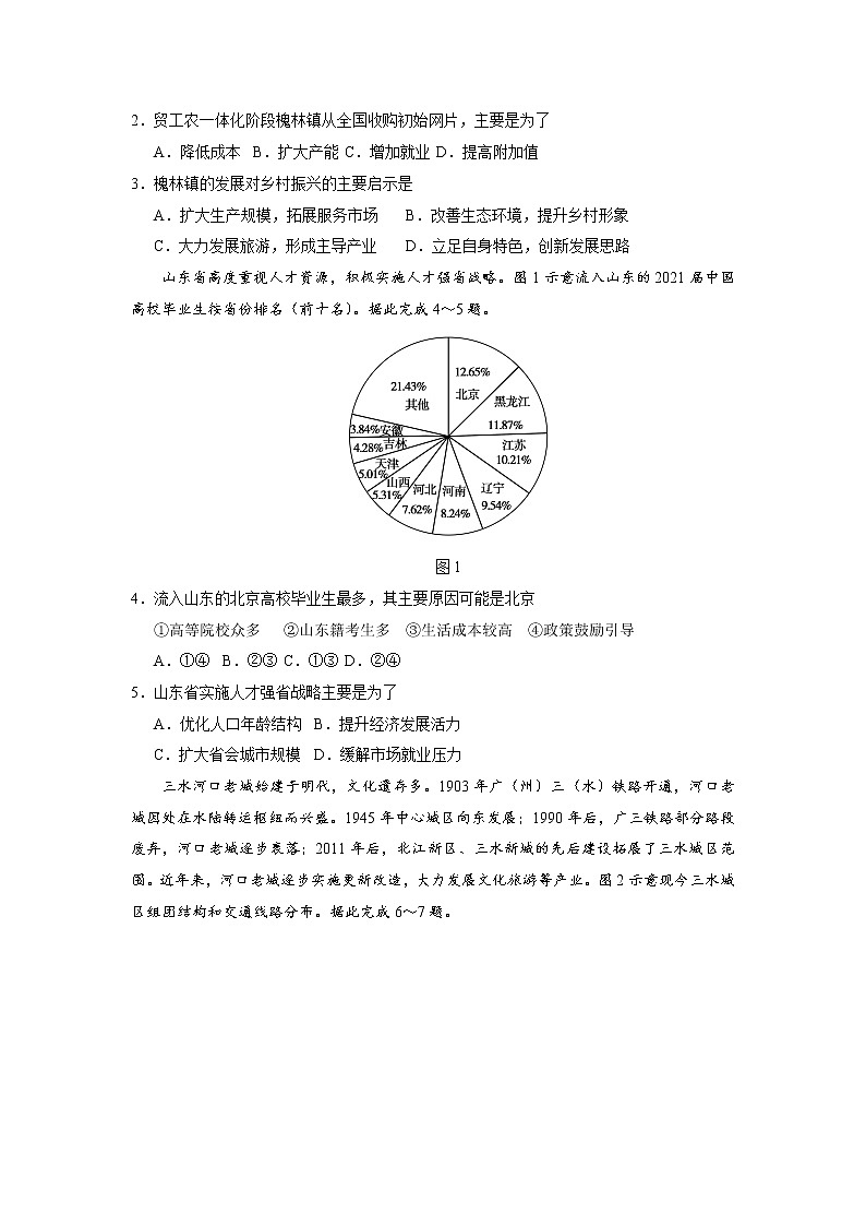 山东省2022届高三5月大联考地理试卷第2页