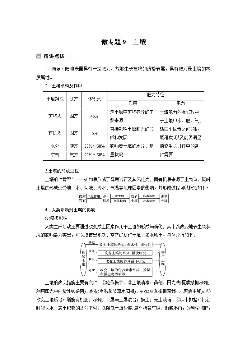 2022年高考地理二轮复习 专题5 微专题9　土壤第1页