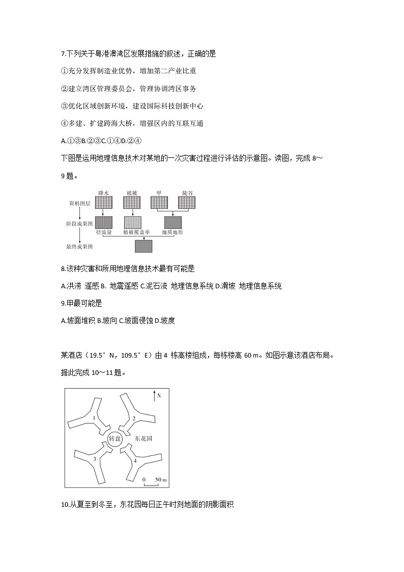 2021-2022学年山东省实验中学普通高中学业水平等级考试地理试题含答案03