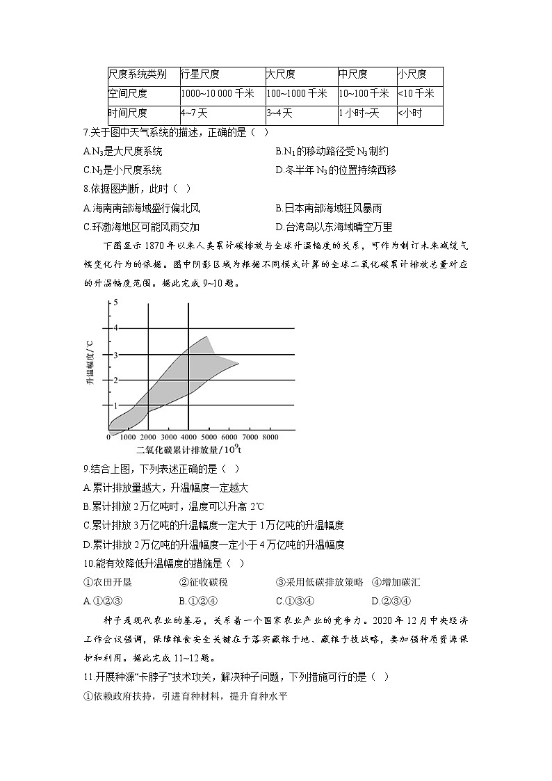 2021-2022学年湖南省衡阳市第八中学高二下学期期末模拟测试地理试题 解析版03