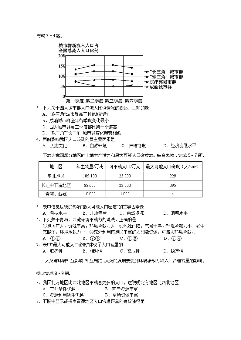2021泰安肥城高一下学期期中考试地理试题含答案第2页