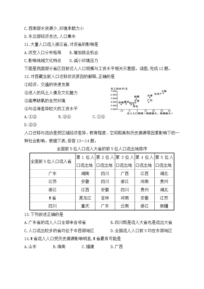 2021玉溪二中高一下学期第一次月考地理试题含答案第3页