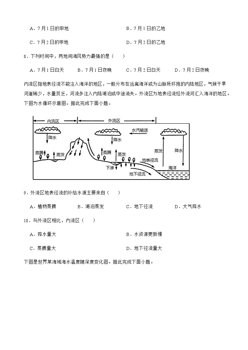 2021-2022学年海南省海南中学高一上学期期末地理试卷含答案第3页