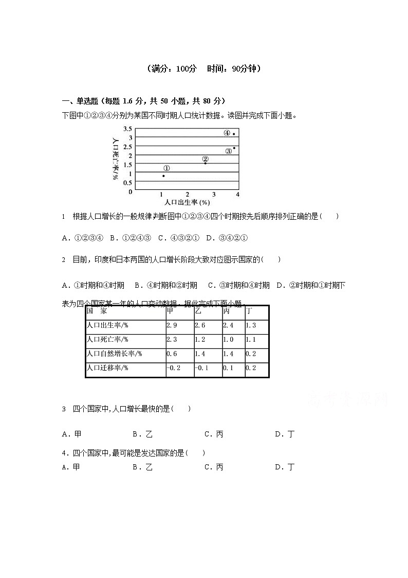 2021天水一中高一下学期第一阶段考试地理（文）试题含答案01