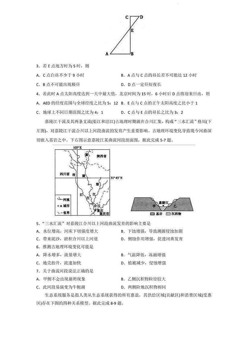2022届山东省实验中学高三打靶试题 地理（PDF版）02