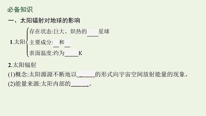 新人教必修第一册高中地理第一章宇宙中的地球第二节太阳对地球的影响课件第5页