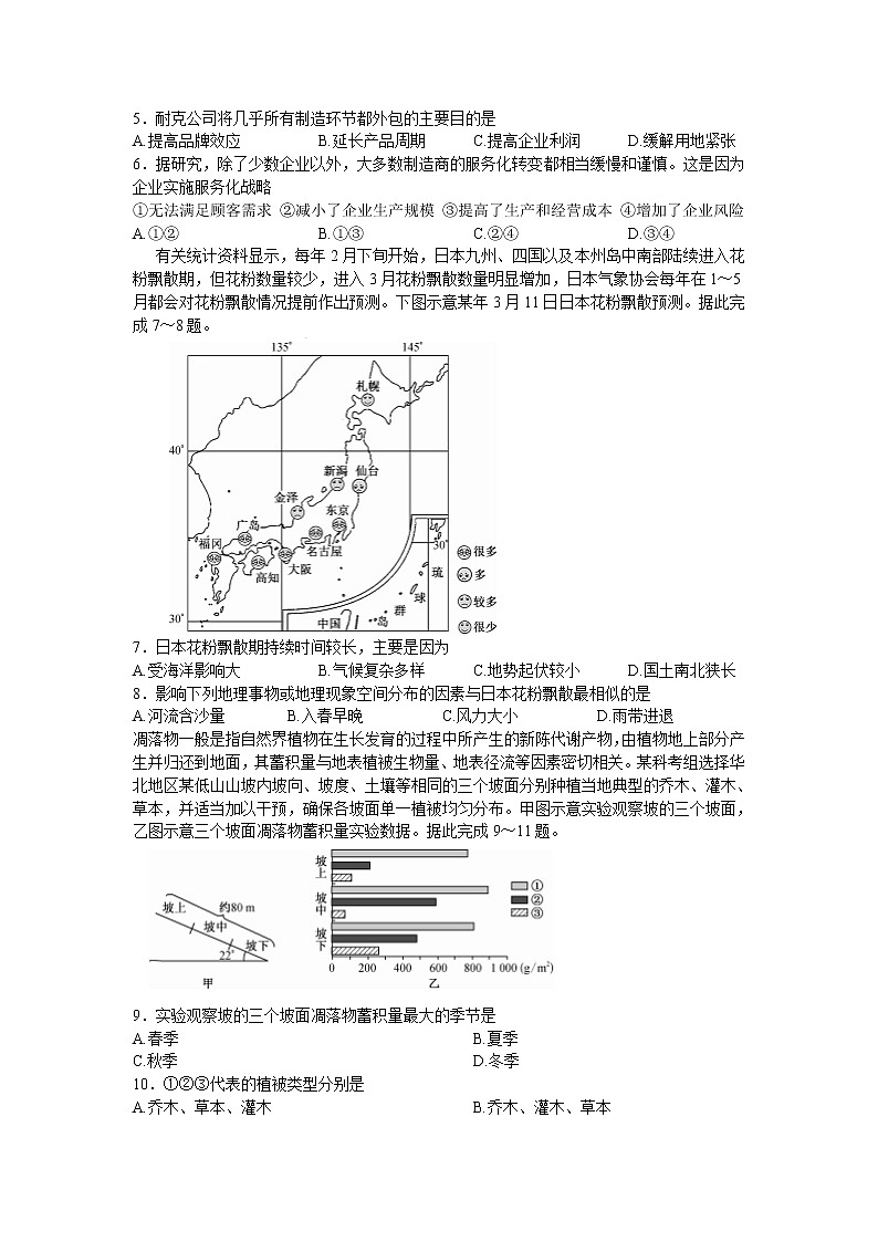 2022届青海省大通县高考三模考试文综地理试题（含答案）02