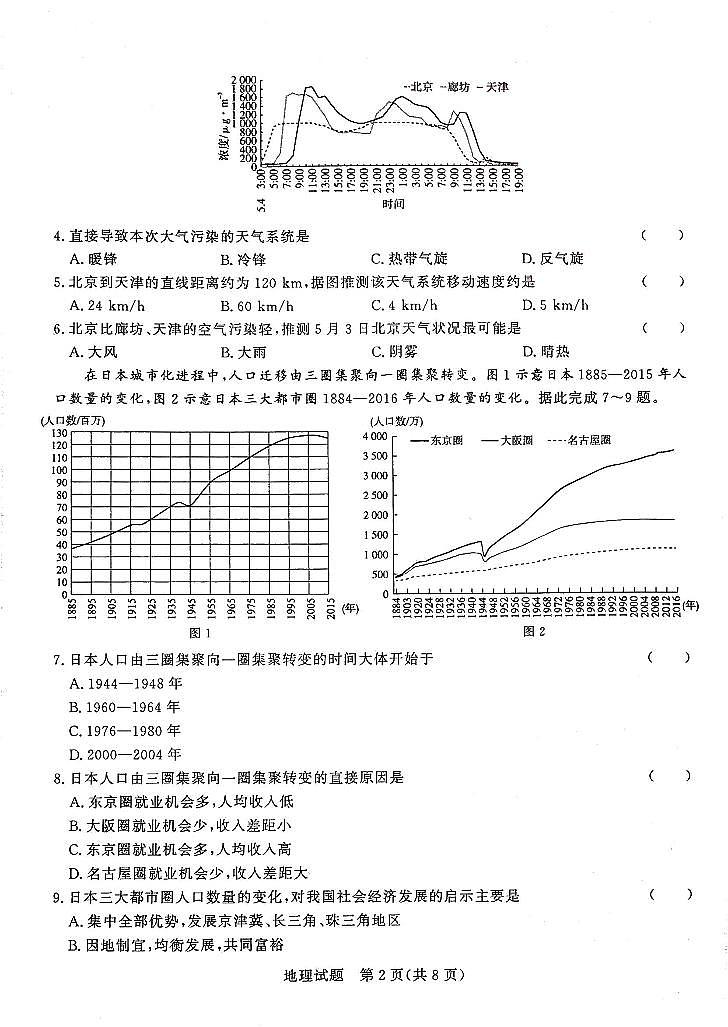 2022高三普通高等学校全国统一招生考试青桐鸣10月大联考地理试题扫描版含答案02