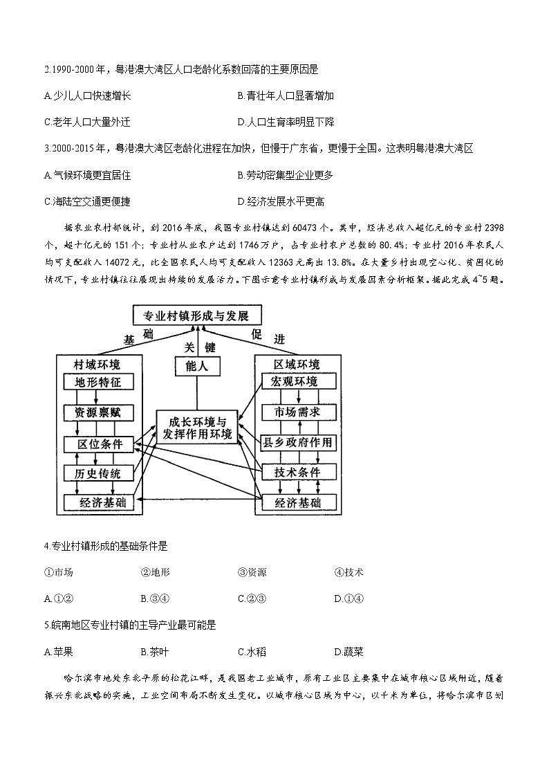 2021唐山高三下学期普通高等学校招生全国统一模拟考试地理试题含答案02