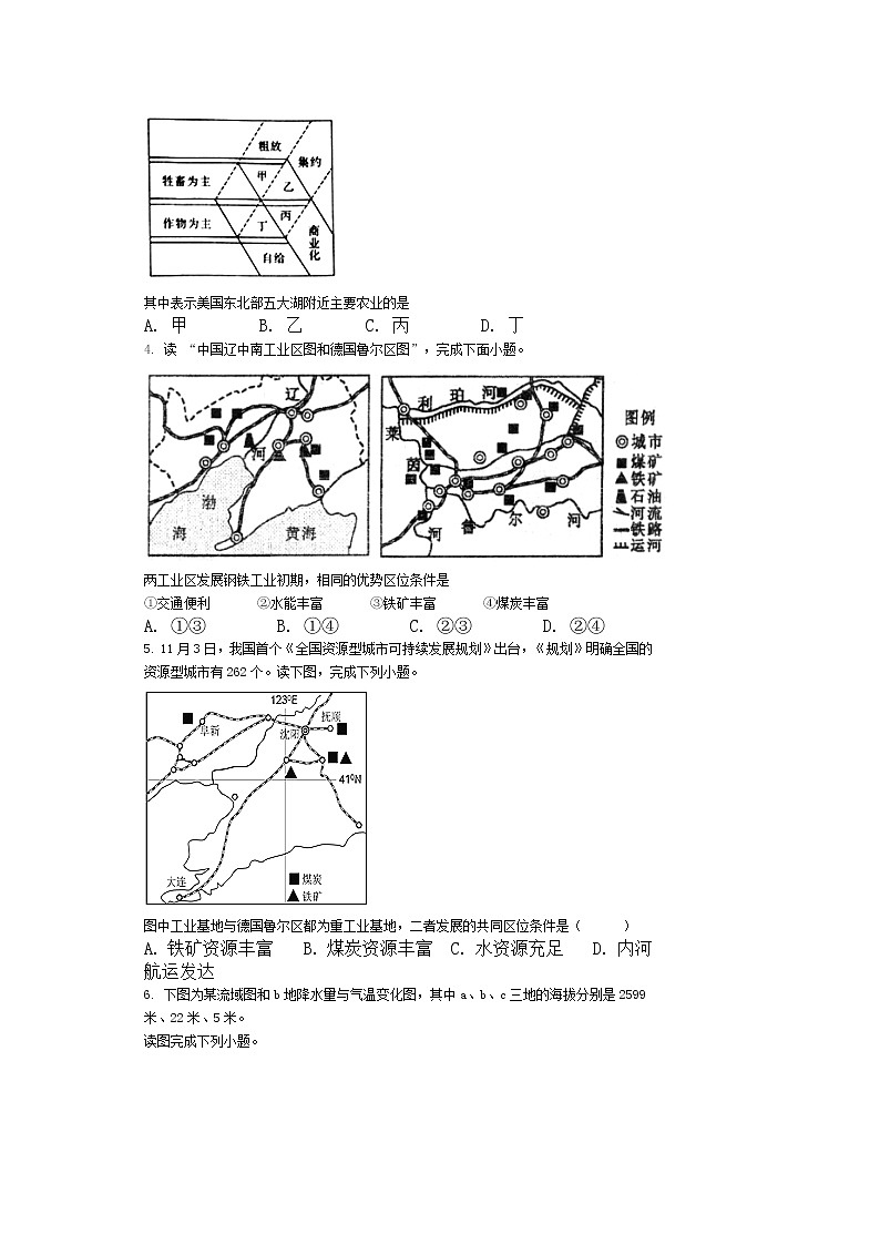 2021省哈尔滨松北区对青山镇一中高二下学期期末考试地理试题含答案第2页