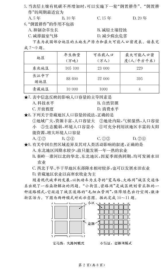 2022广东省顶级名校高二上学期入学考试地理试题PDF版含答案第2页