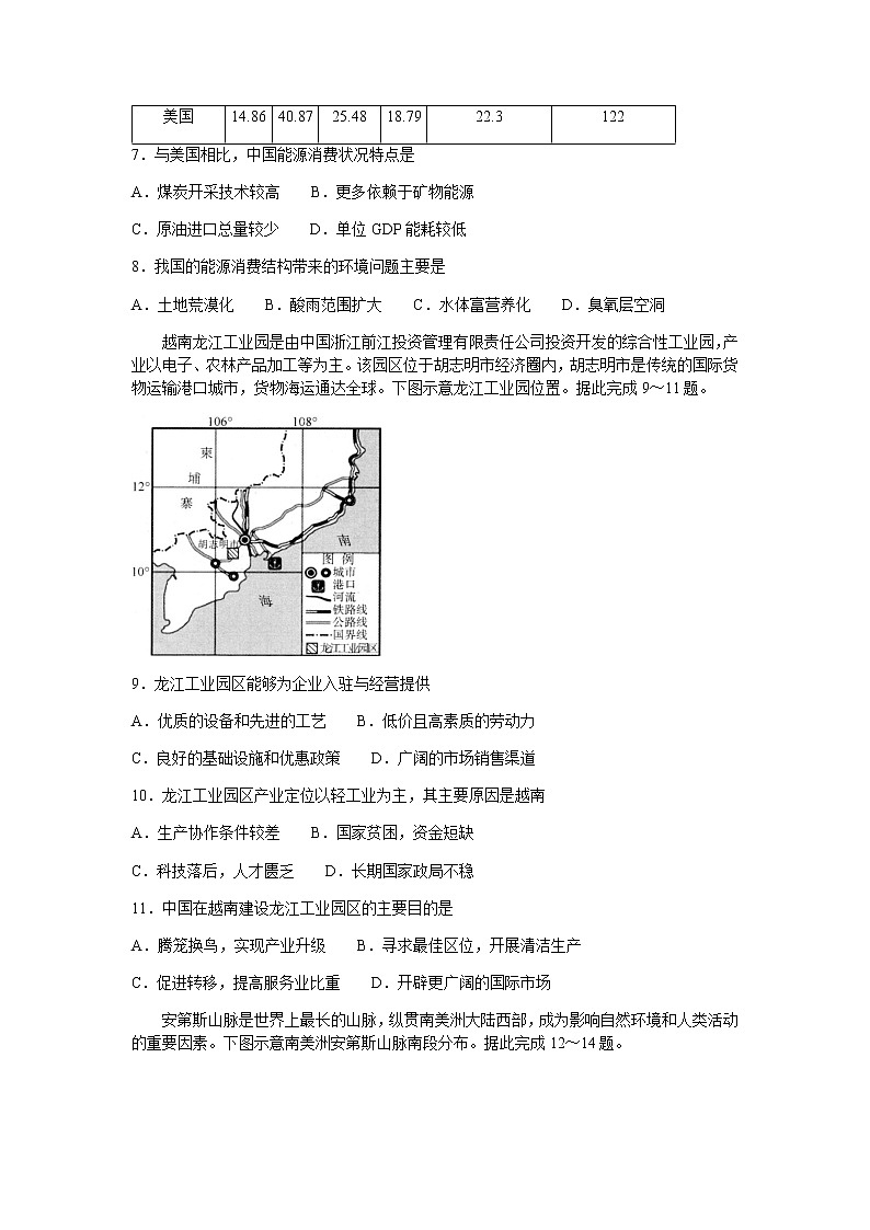 2021张家口高二上学期期末地理试题含答案第3页