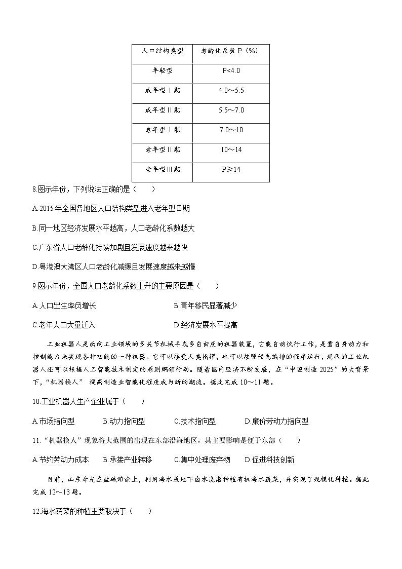2021菏泽高一下学期期末考试地理试题含答案第3页