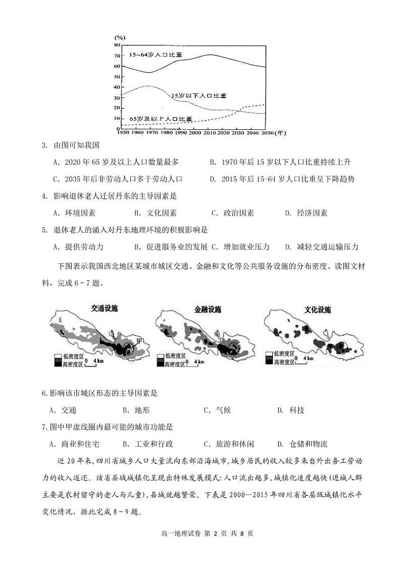辽宁省丹东市2020-2021学年高一下学期期末教学质量监测地理试题（PDF版）第2页