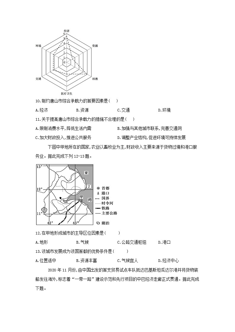 2021省绥化明水县一中高一下学期期末考试地理试卷含答案03