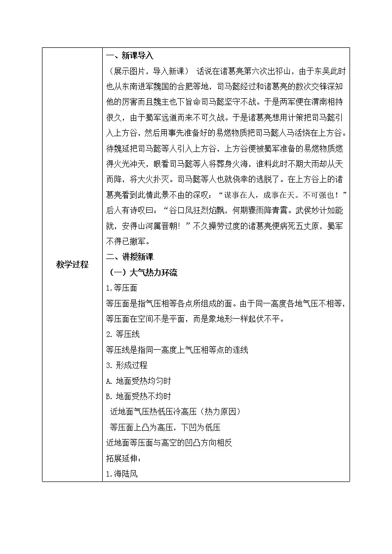 人教2019地理必修一2.2《大气的受热过程和大气运动—大气运动》课件PPT+教案02