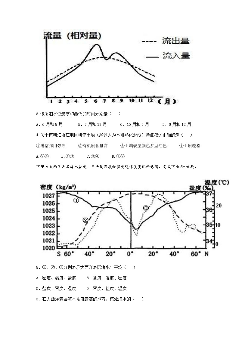 2022湖北省云学新高考联盟学校高一下学期5月联考地理试题（含答案）第2页