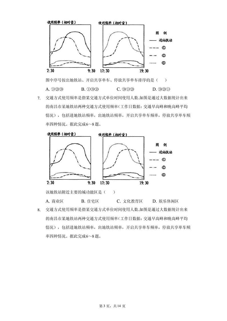 2021年江西省南昌市高考地理三模试卷第3页