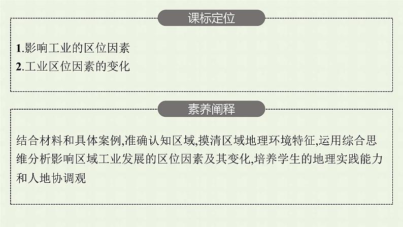 新人教版高中地理必修第二册第三章农业地域的形成与发展第二节工业区位因素及其变化课件第3页