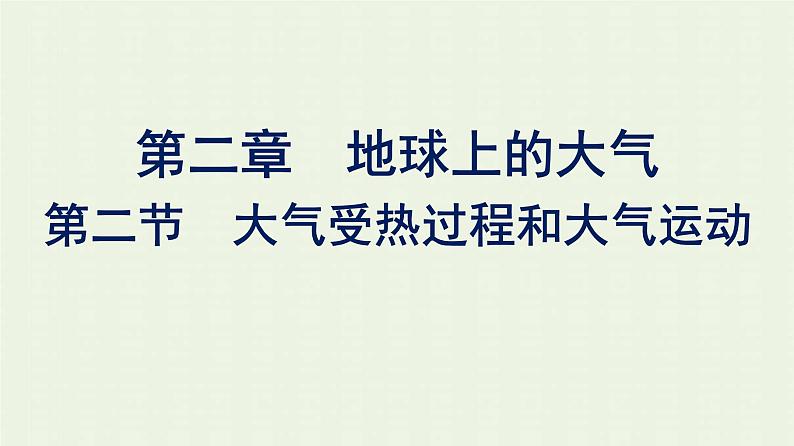 新人教版高中地理必修第一册第二章地球上的大气第二节大气受热过程和大气运动课件第1页