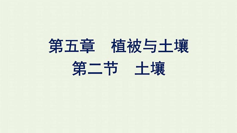 新人教版高中地理必修第一册第五章植被与土壤第二节土壤课件01