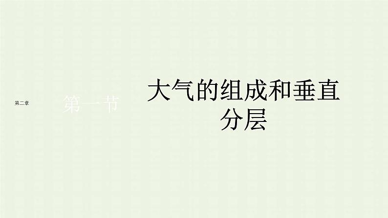 新人教版高中地理必修第一册第二章地球上的大气第一节大气的组成和垂直分层课件第1页