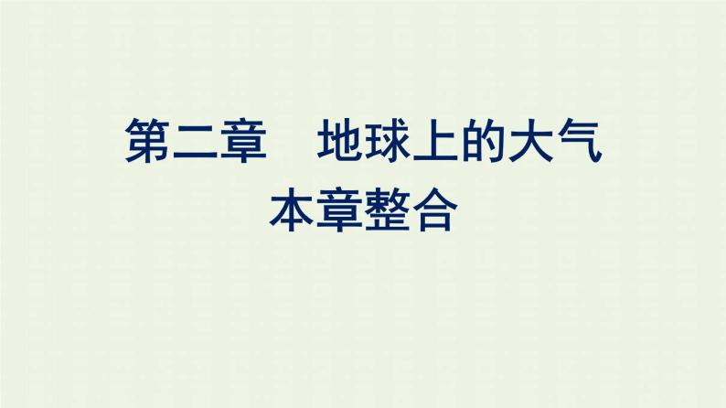 新人教版高中地理必修第一册第二章地球上的大气本章整合课件01