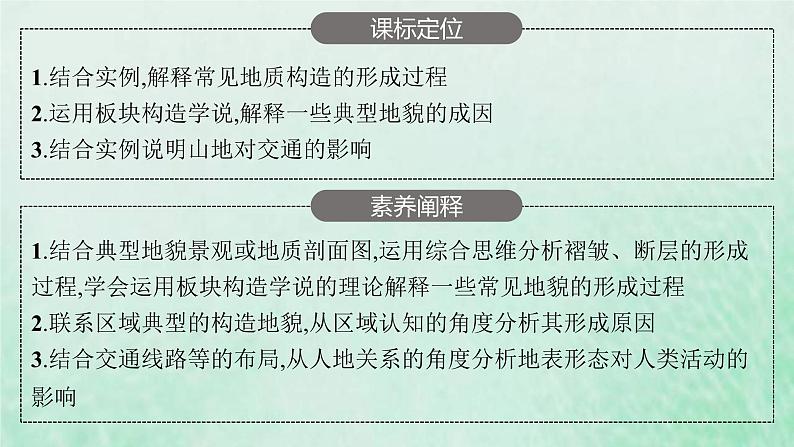 新人教版高中地理选择性必修1第二章地表形态的塑造第二节构造地貌的形成课件第3页