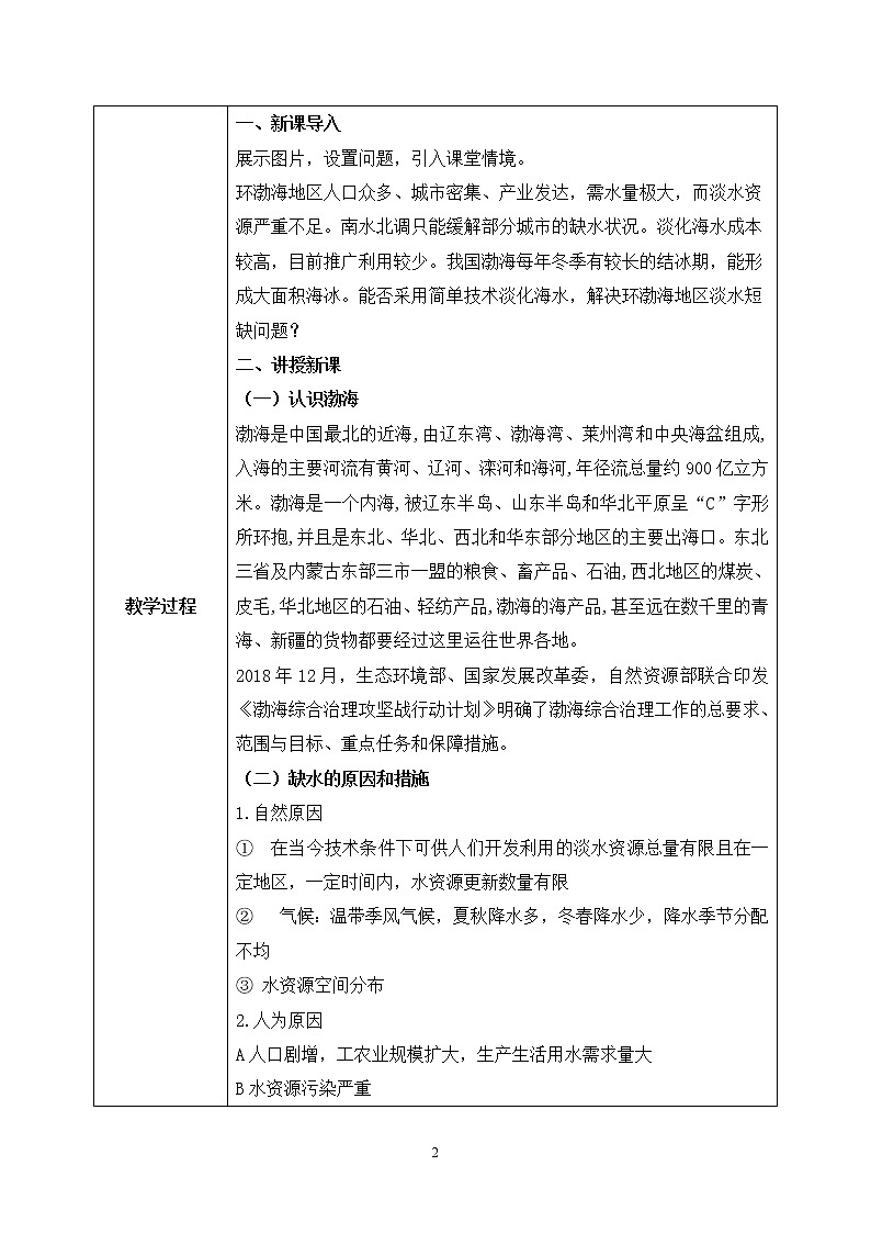 人教2019地理必修一第三章问题研究《能否淡化海水解决环渤海地区淡水短缺》ppt+课件02