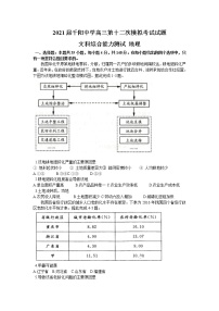 2021宝鸡千阳中学高三下学期5月第12次模拟考试文综地理试题含答案