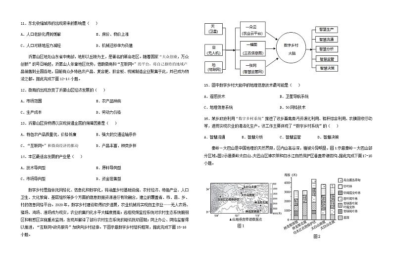 2021北师大万宁附中高三下学期5月底模拟考试地理试题含答案03