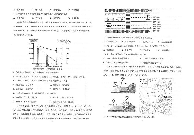 2021江苏省常熟中学高三下学期5月第三次模拟考试地理试题（扫描版）02