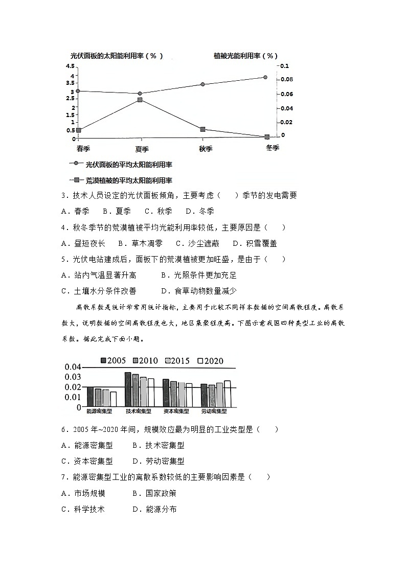 2021赣县三中高三下学期5月第三次高考适应性考试文综地理试卷含答案第3页