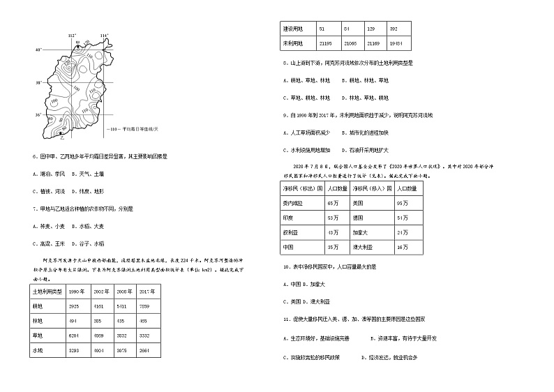 2021长岭县四中高三下学期第三次模拟考试地理试卷含答案02