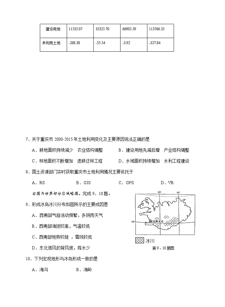 2021浙江省稽阳联谊学校高三下学期4月联考地理试题含答案第3页
