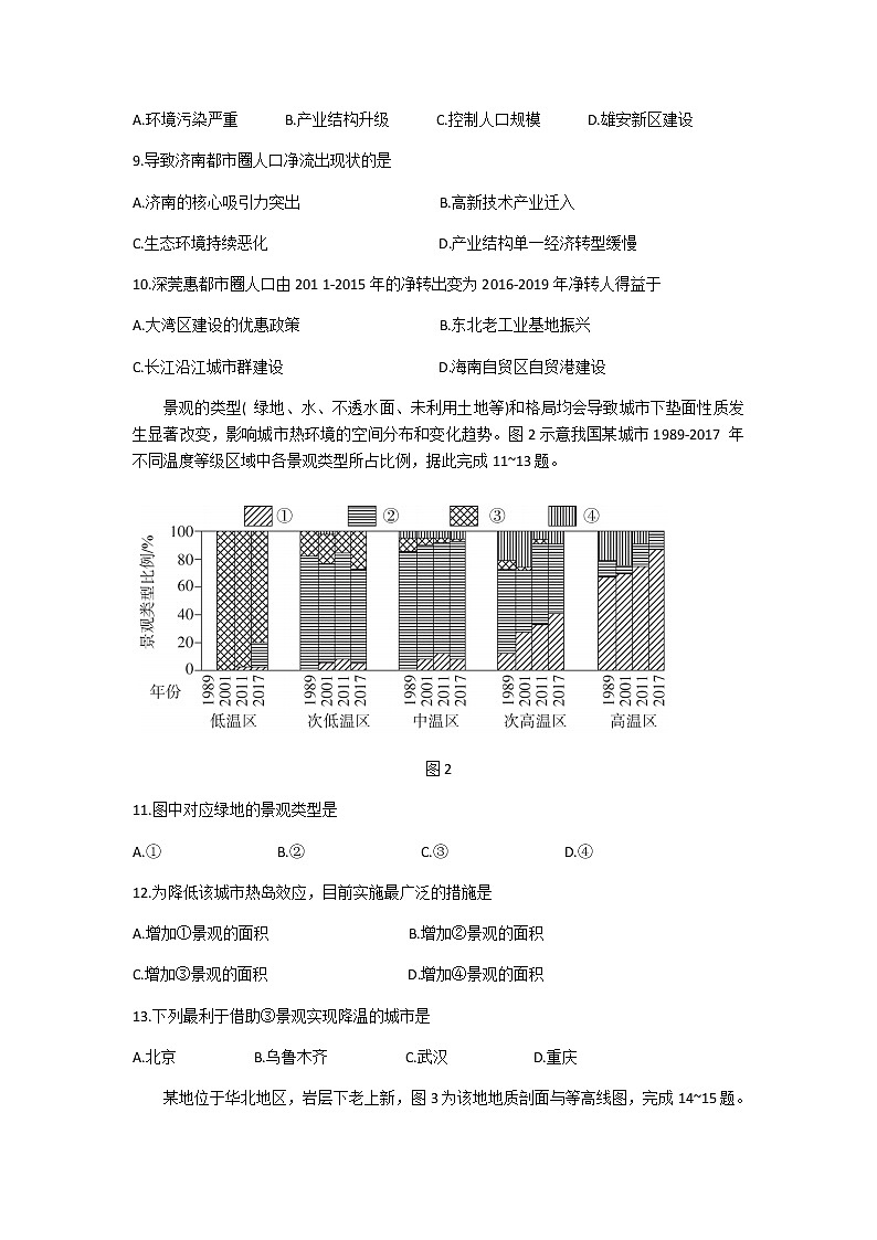 河北省2021届高三下学期3月二轮复习联考（一）地理试题第3页