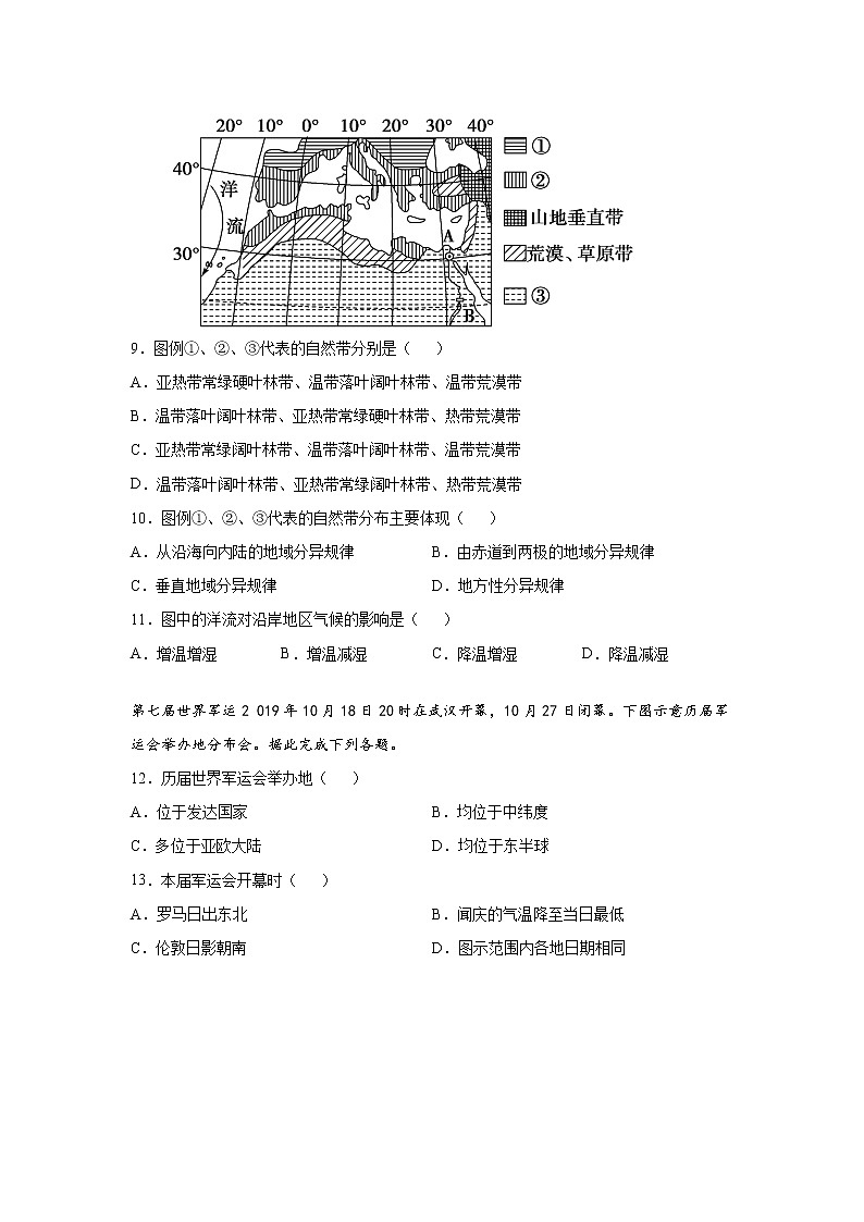 2021白城一中高二下学期6月月考地理试卷含答案03